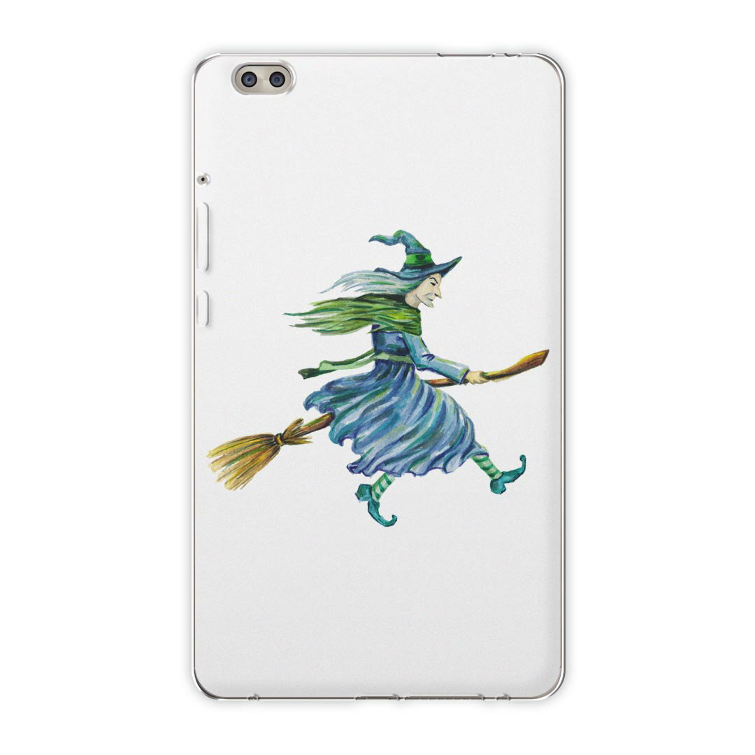 dtab compact d-02k docomo dタブ 用 タブレット ケース タブレット カバー TPU ソフトケース 014716 ハロウィン　魔女
