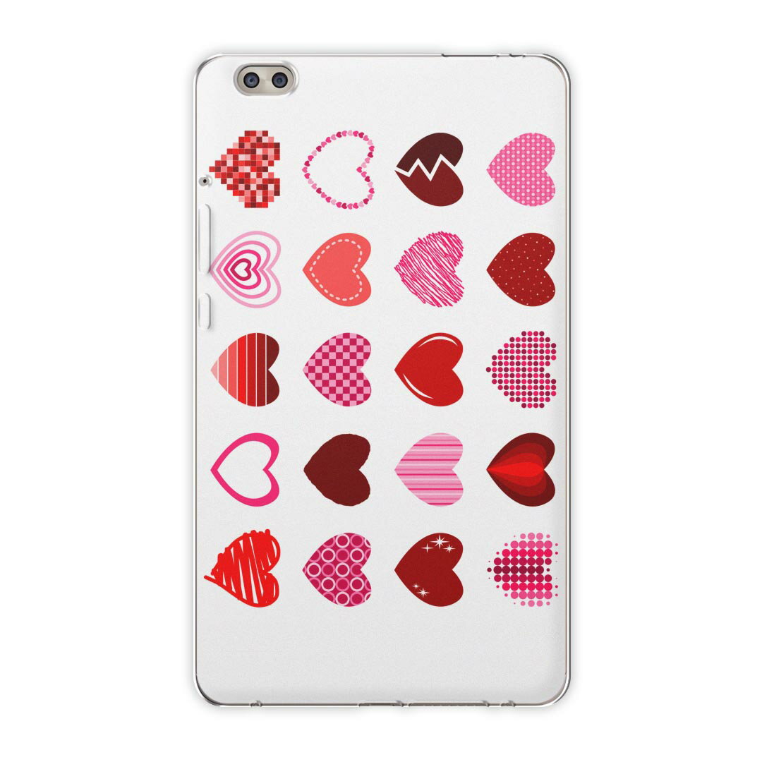 dtab compact d-02k docomo dタブ 用 タブレット ケース タブレット カバー TPU ソフトケース 015515 ハート ピンク かわいい