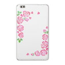 dtab compact d-02k docomo dタブ 用 タブレット ケース タブレット カバー TPU ソフトケース 015522 バラ 花 ピンク かわいい(2)