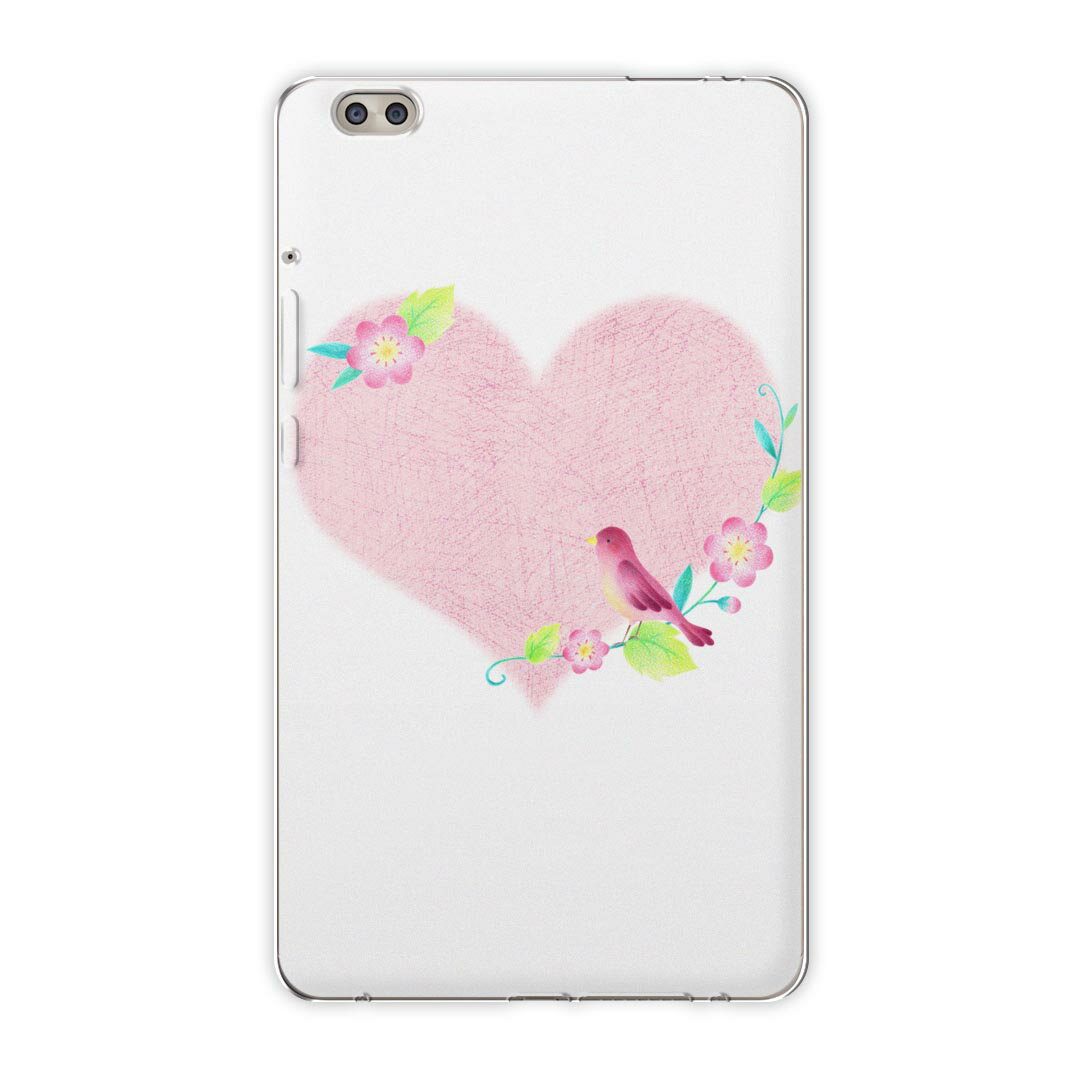 dtab compact d-02k docomo dタブ 用 タブレット ケース タブレット カバー TPU ソフトケース 015568 ハート ピンク かわいい