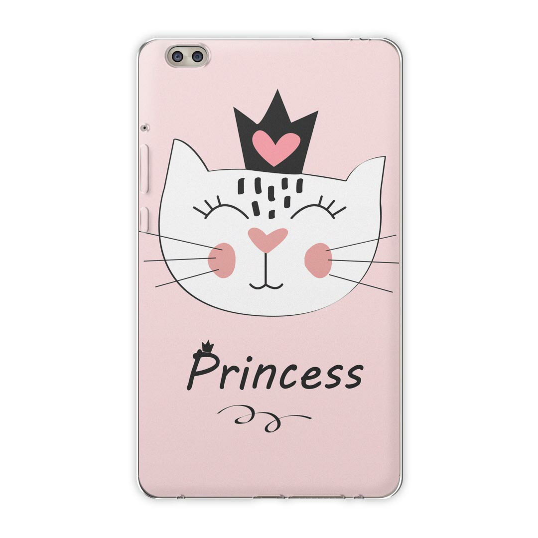 dtab compact d-02k docomo dタブ 用 タブレット ケース タブレット カバー TPU ソフトケース 015625 プリンセス 猫 ピンク