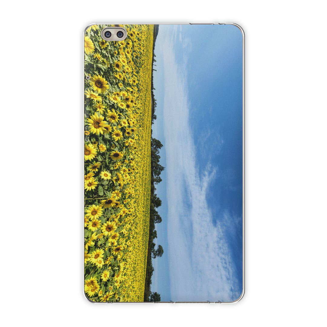 dtab compact d-02k docomo dタブ 用 タブレット ケース タブレット カバー TPU ソフトケース 015740 ひまわり 花 景色 写真