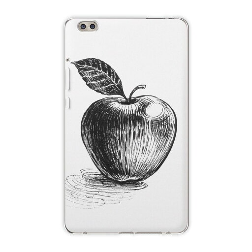 dtab compact d-02k docomo dタブ 用 タブレット ケース タブレット カバー TPU ソフトケース 015747 りんご 食べ物 野菜 モノクロ dtab compact d-02k docomo dタブ 用 タブレット ケース タブレット カバー TPU ソフトケース 015747 りんご 食べ物 野菜 モノクロ
