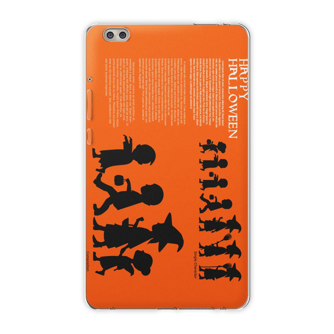 dtab compact d-02k docomo dタブ 用 タブレット ケース タブレット カバー TPU ソフトケース 015810 ハロウィン オレンジ かわいい