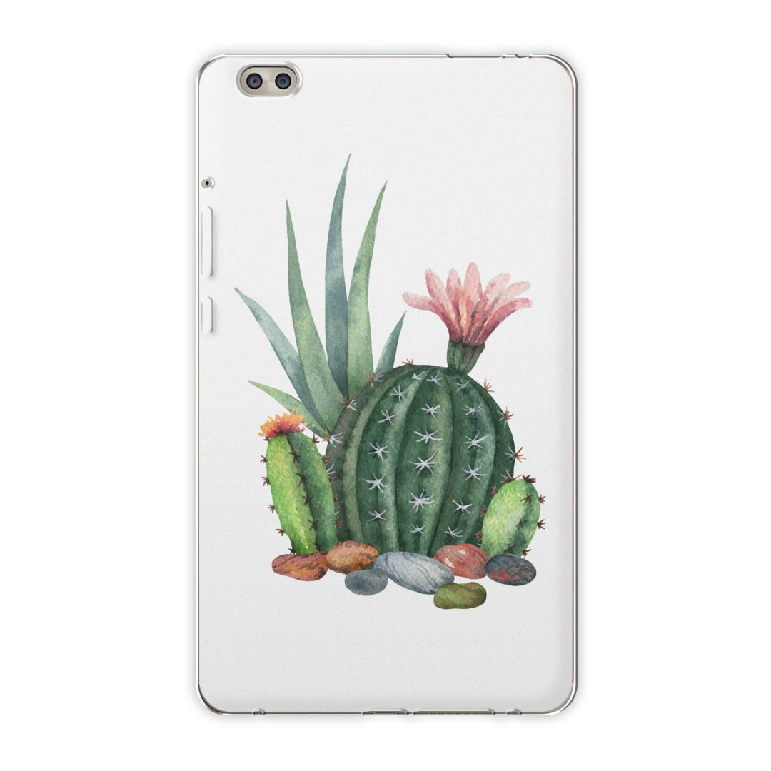 dtab compact d-02k docomo dタブ 用 タブレット ケース タブレット カバー TPU ソフトケース 015950 サボテン 多肉植物