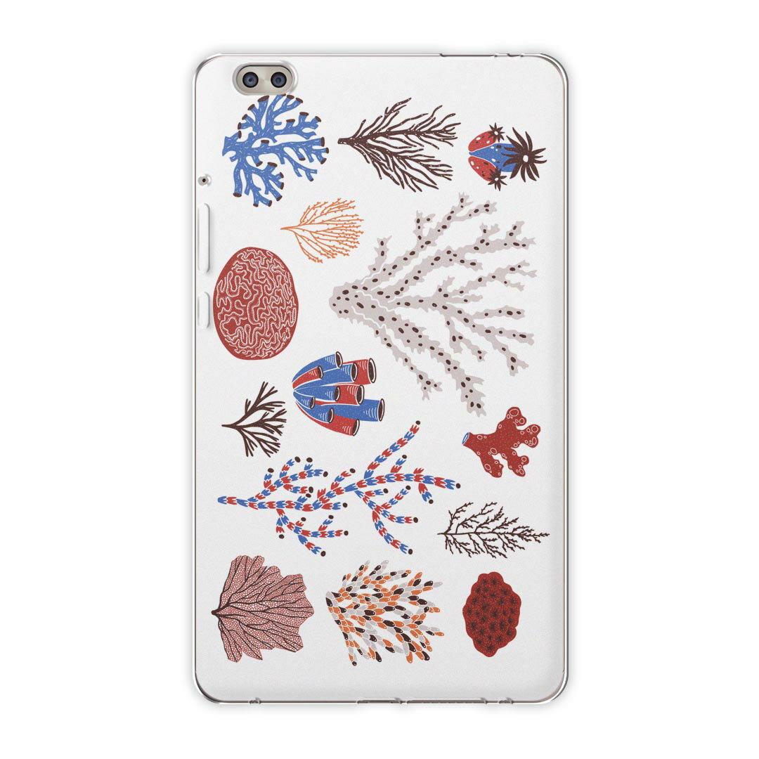 dtab compact d-02k docomo dタブ 用 タブレット ケース タブレット カバー TPU ソフトケース 016119 珊瑚　海