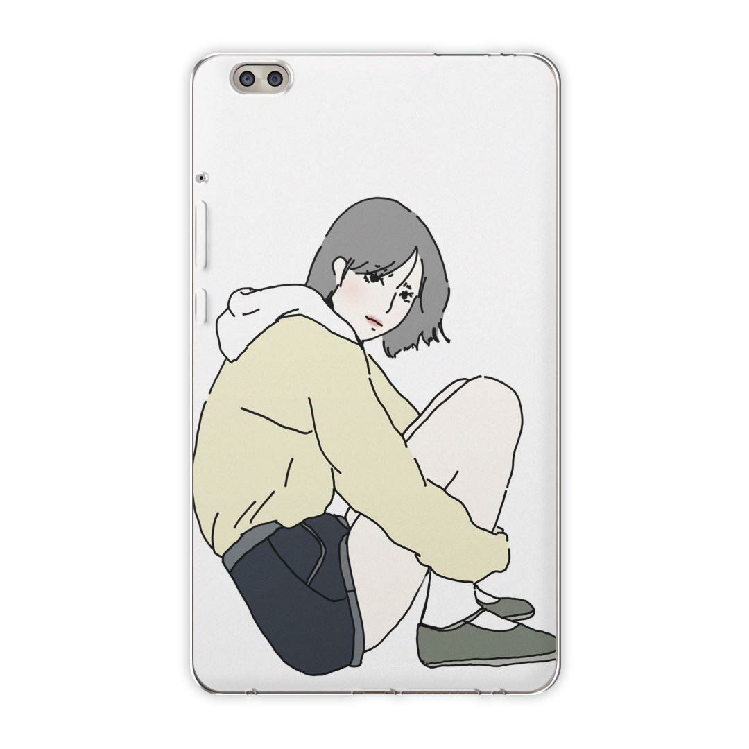 dtab compact d-02k docomo dタブ 用 タブレット ケース タブレット カバー TPU ソフトケース 016299 女の子 イラスト