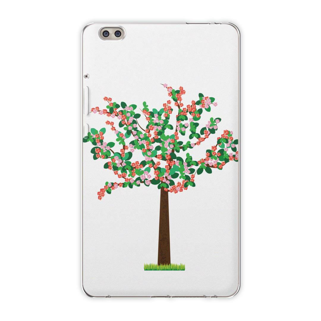 dtab compact d-02k docomo dタブ 用 タブレット ケース タブレット カバー TPU ソフトケース 016311 木 イラスト 植物