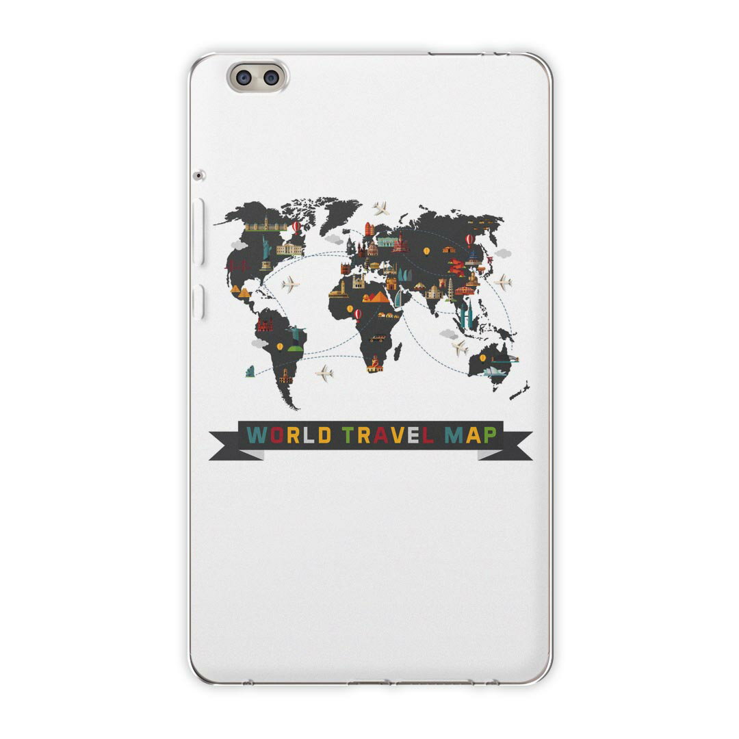 dtab compact d-02k docomo dタブ 用 タブレット ケース タブレット カバー TPU ソフトケース 017538 地図 地図　map　ブラック