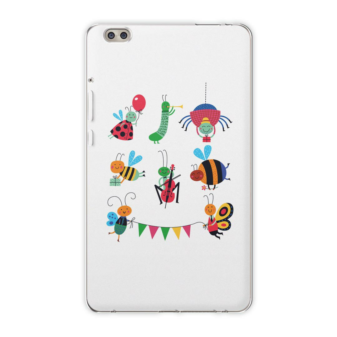 dtab compact d-02k docomo dタブ 用 タブレット ケース タブレット カバー TPU ソフトケース 019068 イラスト アニマル キッズ