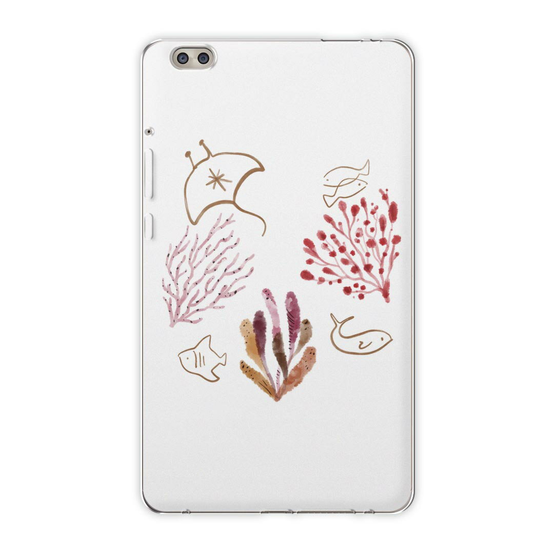 dtab compact d-02k docomo dタブ 用 タブレット ケース タブレット カバー TPU ソフトケース 019917 海の生物 海の生物 かわいい