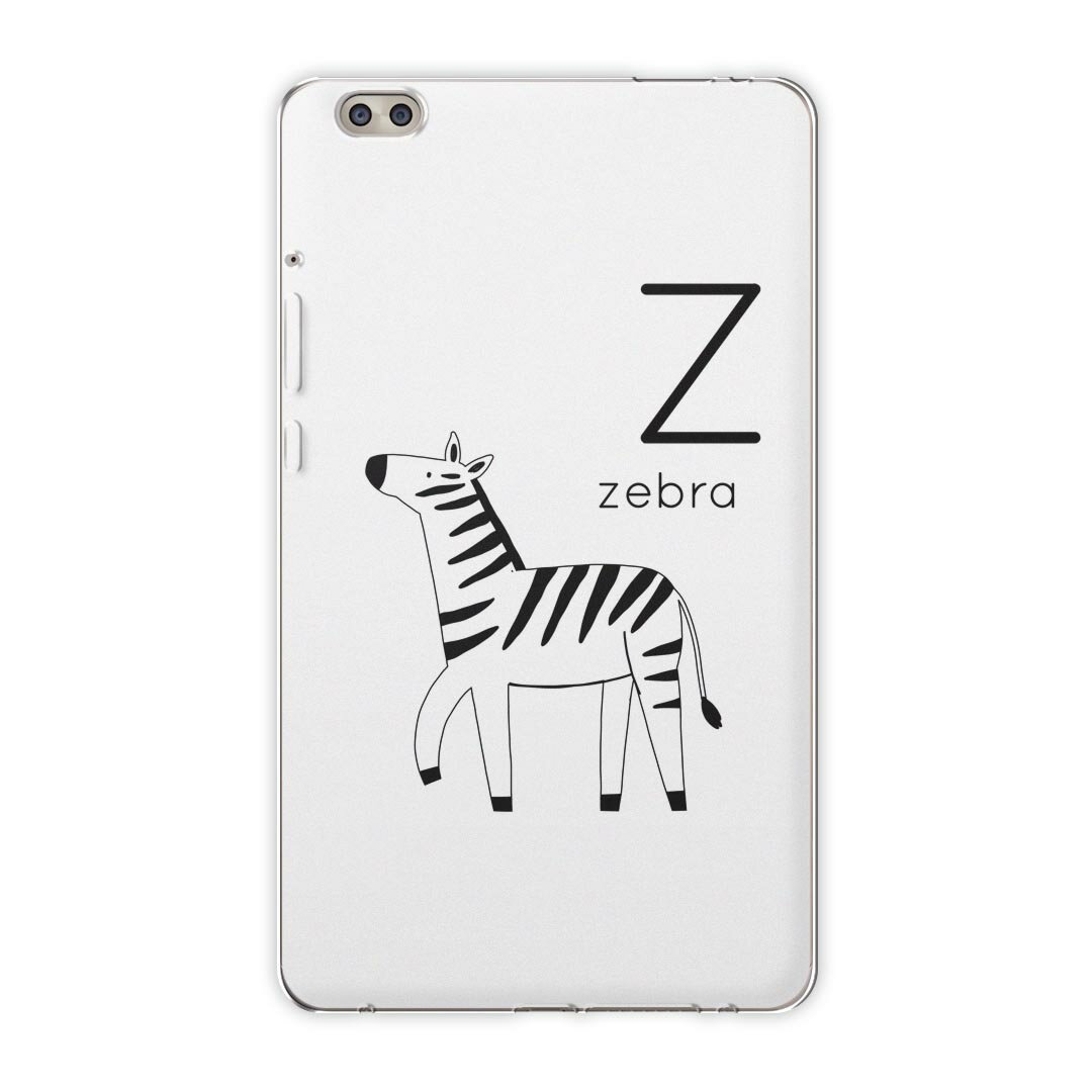 dtab compact d-02k docomo dタブ 用 タブレット ケース タブレット カバー TPU ソフトケース 019959 動物 アルファベット Z zebra シマウマ
