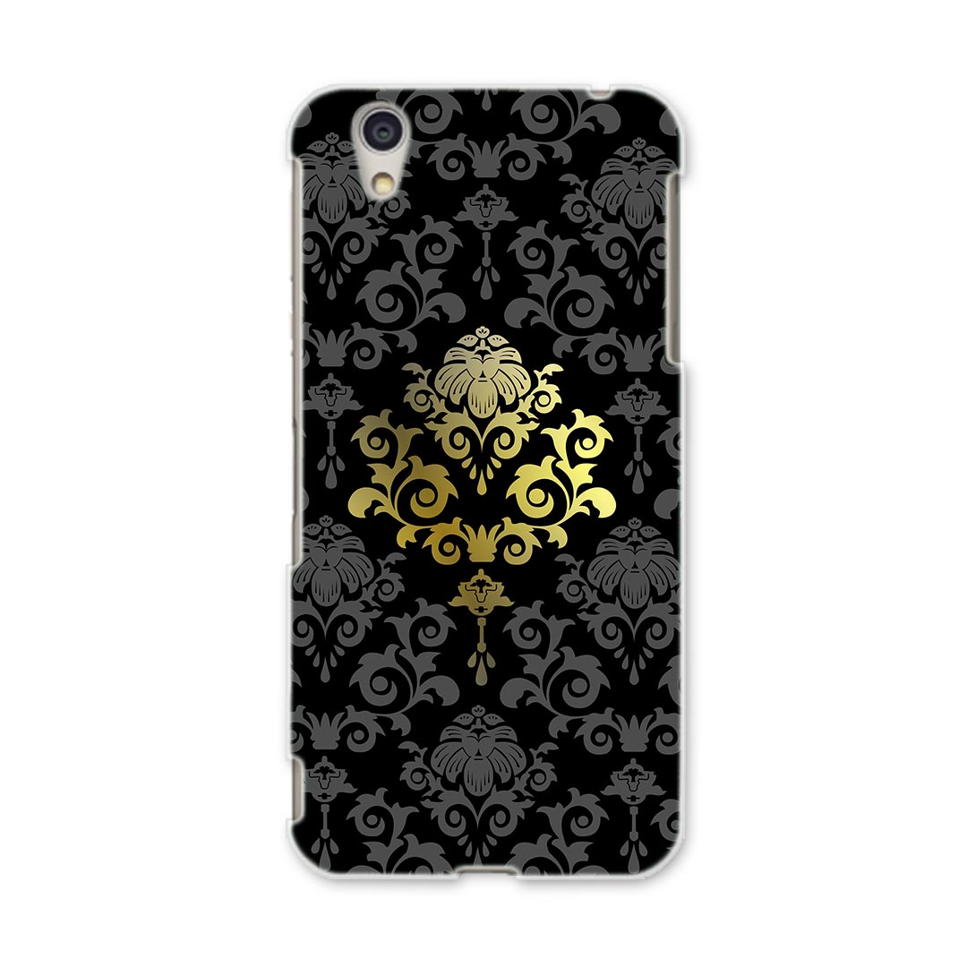 DM-01J AQUOS Disney Mobile docomo ドコモ dm01j スマホ カバー ケース スマホケース スマホカバー PC ハードケース 000032 模様　黒　ラグジュアリー