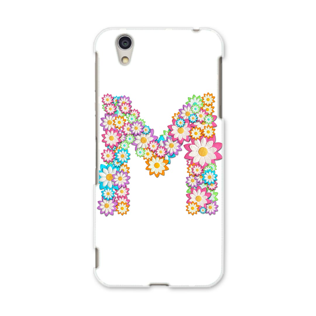 DM-01J AQUOS Disney Mobile docomo ドコモ dm01j スマホ カバー ケース スマホケース スマホカバー PC ハードケース 001609 花　イニシャル