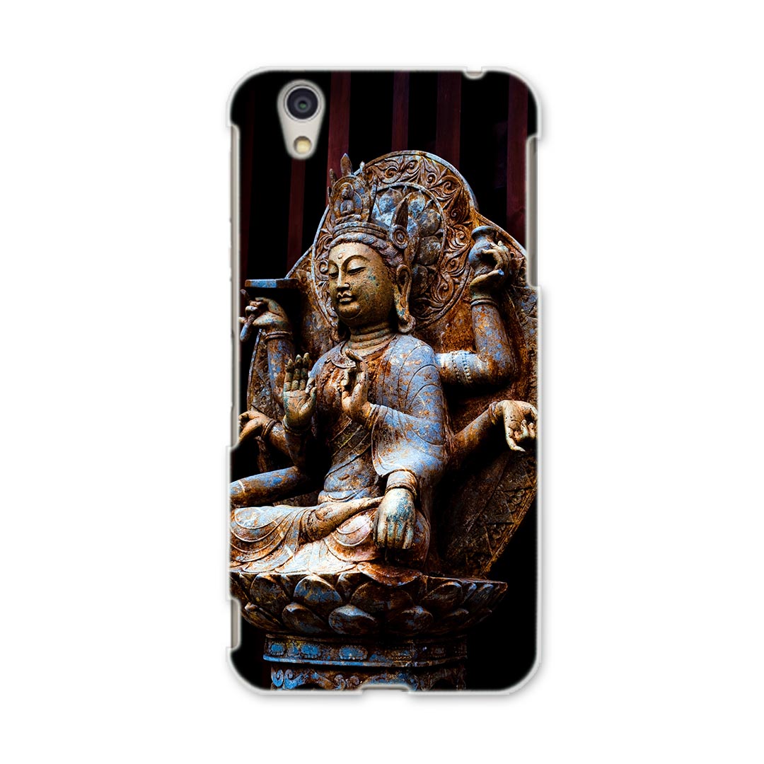 DM-01J AQUOS Disney Mobile docomo ドコモ dm01j スマホ カバー ケース スマホケース スマホカバー PC ハードケース 005093 仏像　写真　黒