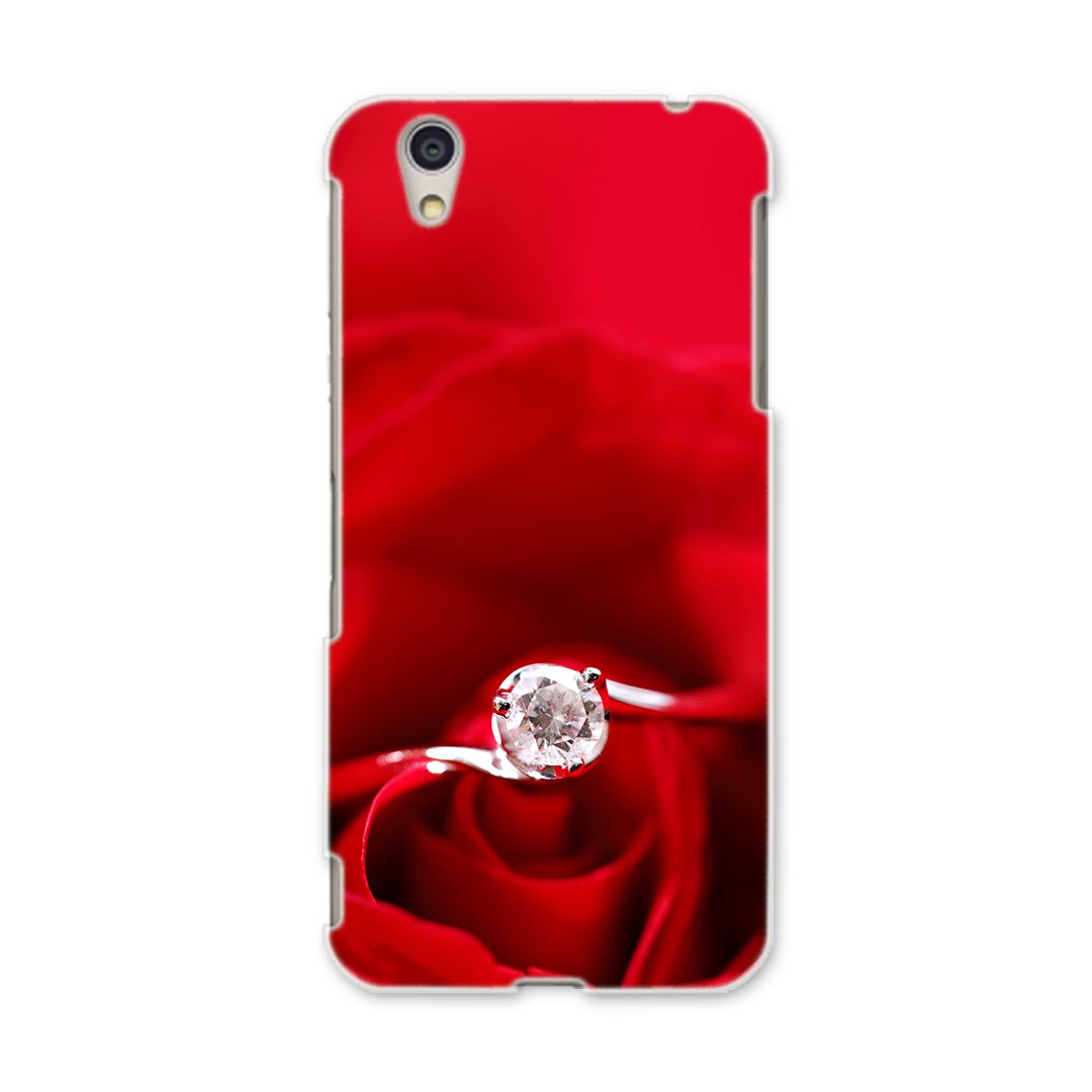 DM-01J AQUOS Disney Mobile docomo ドコモ dm01j スマホ カバー ケース スマホケース スマホカバー PC ハードケース 005136 赤　指輪　薔薇