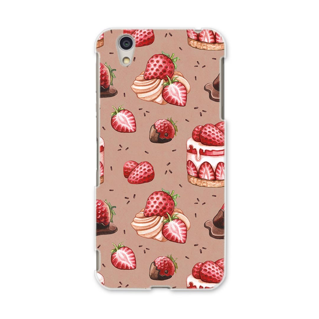 DM-01J AQUOS Disney Mobile docomo ドコモ dm01j スマホ カバー ケース スマホケース スマホカバー PC ハードケース 005544 ケーキ　苺　イラスト