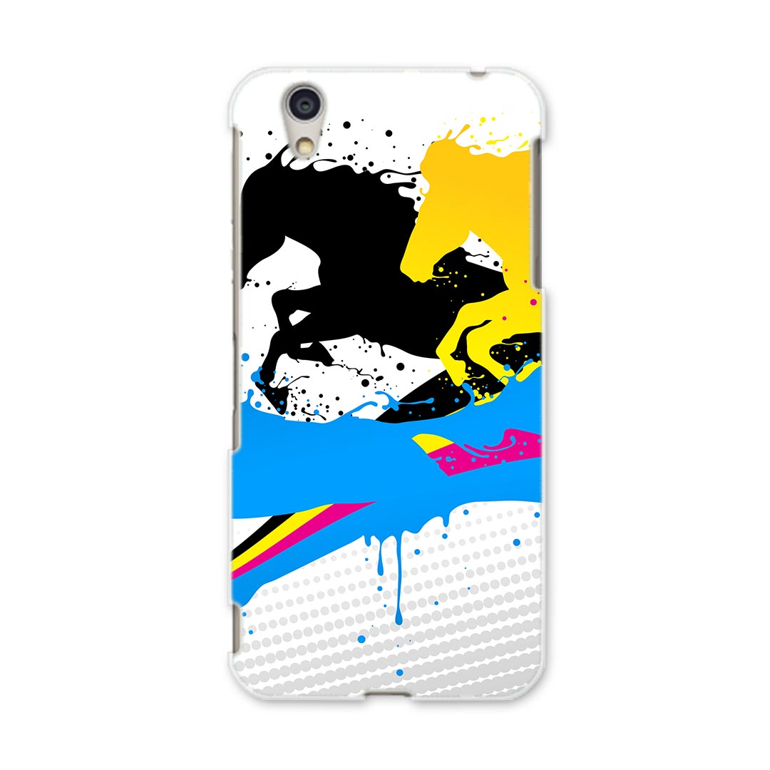 DM-01J AQUOS Disney Mobile docomo ドコモ dm01j スマホ カバー ケース スマホケース スマホカバー PC ハードケース 007573 カラフル　馬　インク　ペンキ