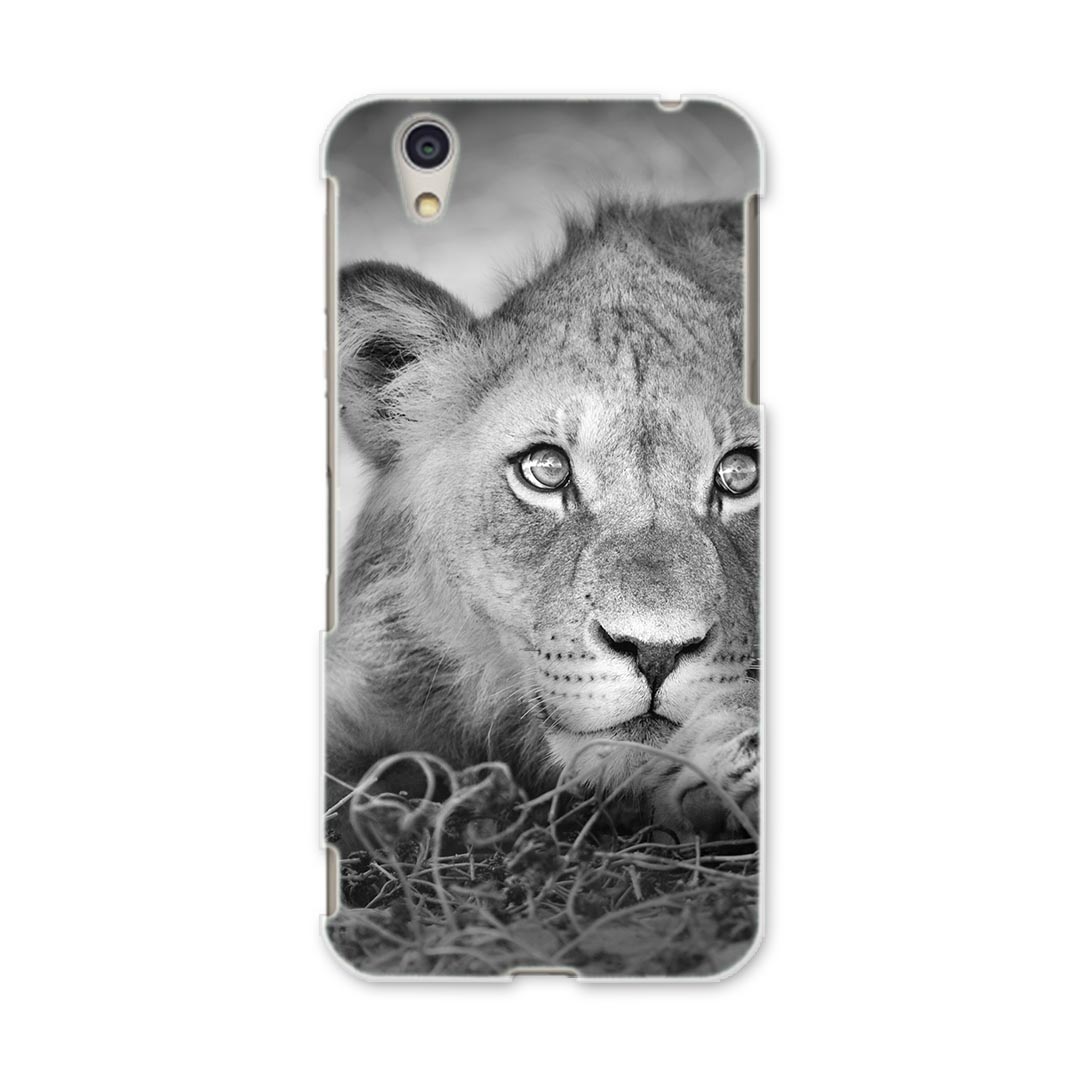 DM-01J AQUOS Disney Mobile docomo ドコモ dm01j スマホ カバー ケース スマホケース スマホカバー PC ハードケース 007626 写真　モノクロ　ライオン