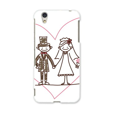 DM-01J AQUOS Disney Mobile docomo ドコモ dm01j スマホ カバー ケース スマホケース スマホカバー PC ハードケース 007914 結婚 イラスト ハート ウエディング