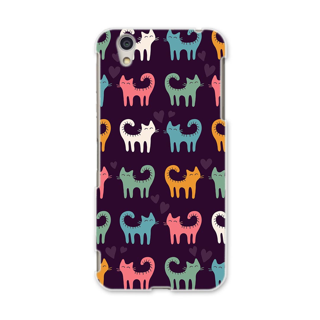 DM-01J AQUOS Disney Mobile docomo ドコモ dm01j スマホ カバー ケース スマホケース スマホカバー PC ハードケース 007932 猫　ねこ　イラスト　カラフル