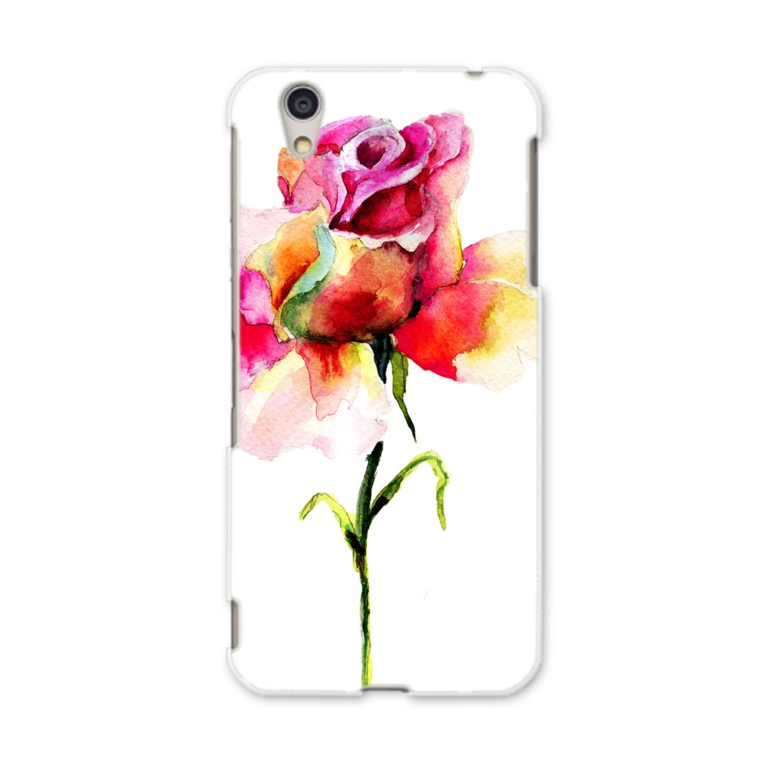 DM-01J AQUOS Disney Mobile docomo ドコモ dm01j スマホ カバー ケース スマホケース スマホカバー PC ハードケース 008097 花　フラワー　水彩　赤　ピンク