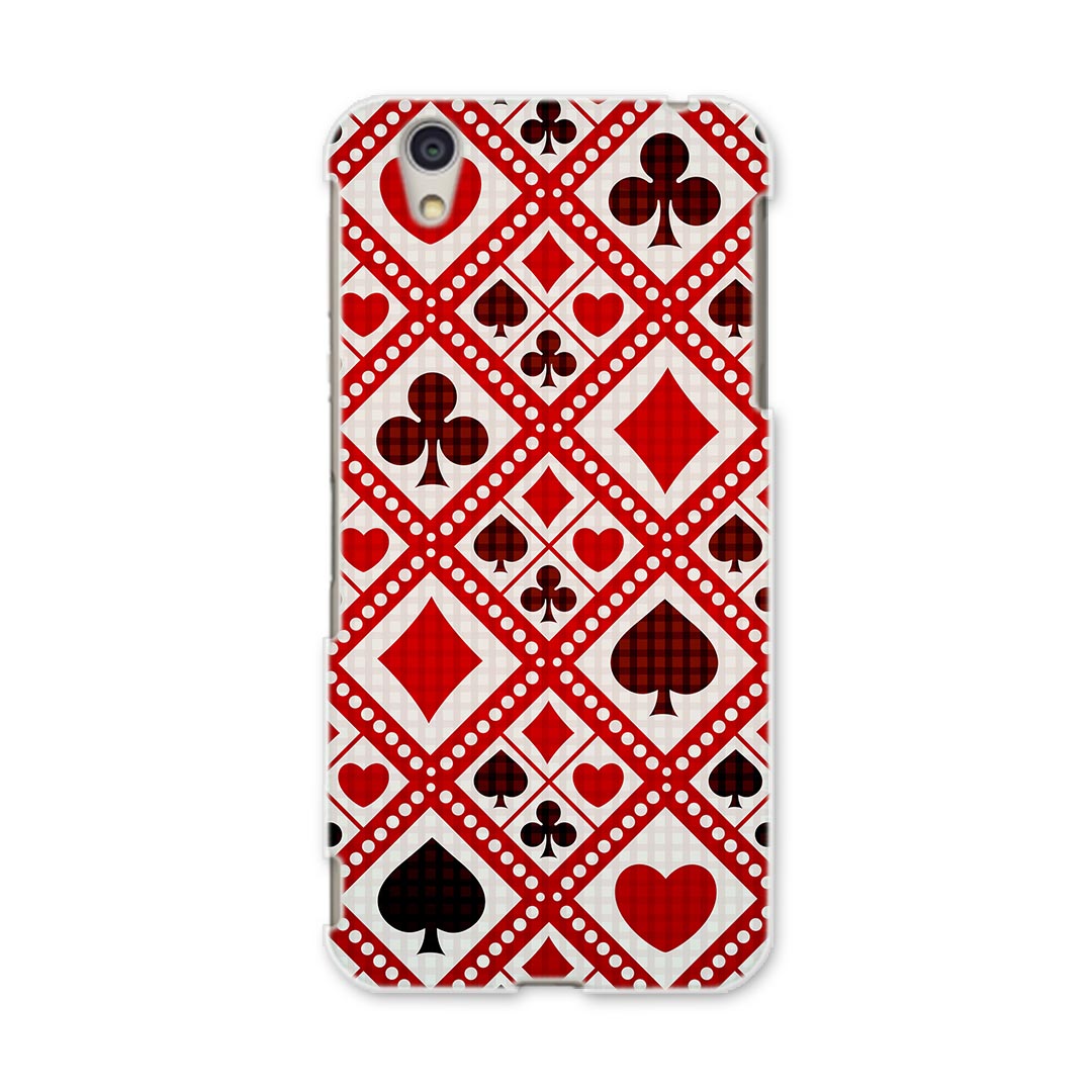 DM-01J AQUOS Disney Mobile docomo ドコモ dm01j スマホ カバー ケース スマホケース スマホカバー PC ハードケース 008202 模様　赤　レッド　トランプ　ハート