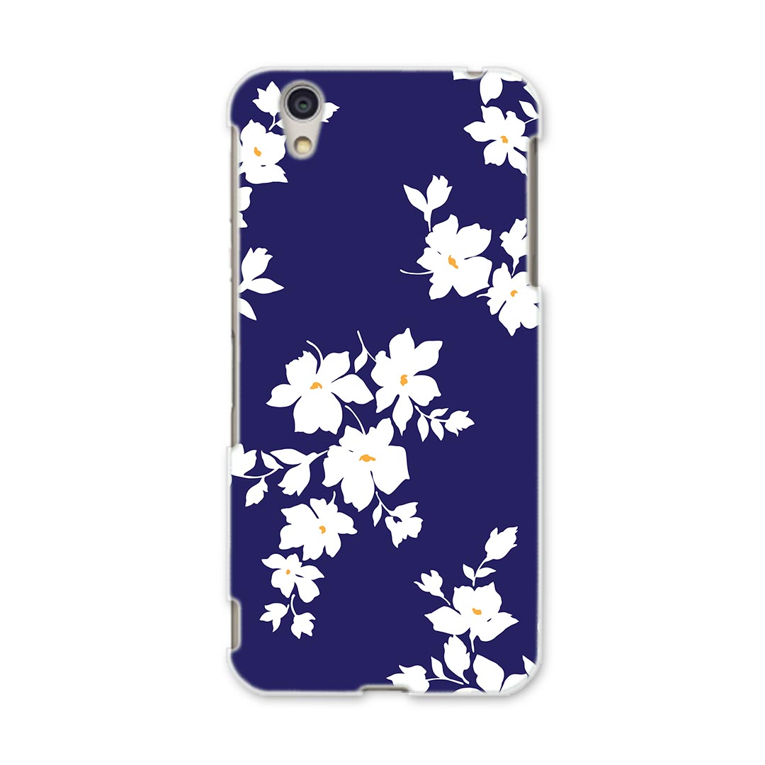 DM-01J AQUOS Disney Mobile docomo ドコモ dm01j スマホ カバー ケース スマホケース スマホカバー PC ハードケース 008211 花　フラワー　青　模様　ブルー