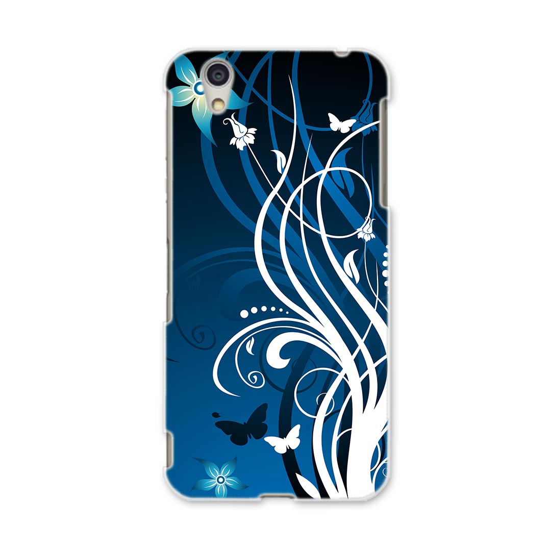 DM-01J AQUOS Disney Mobile docomo ドコモ dm01j スマホ カバー ケース スマホケース スマホカバー PC ハードケース 008950 花　フラワー　ブルー　青