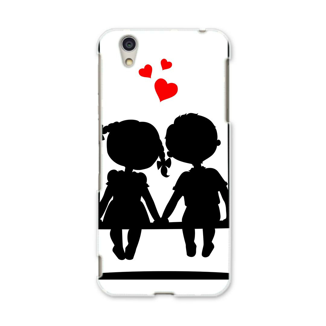 DM-01J AQUOS Disney Mobile docomo ドコモ dm01j スマホ カバー ケース スマホケース スマホカバー PC ハードケース 009335 ハート　白　黒　キャラクター