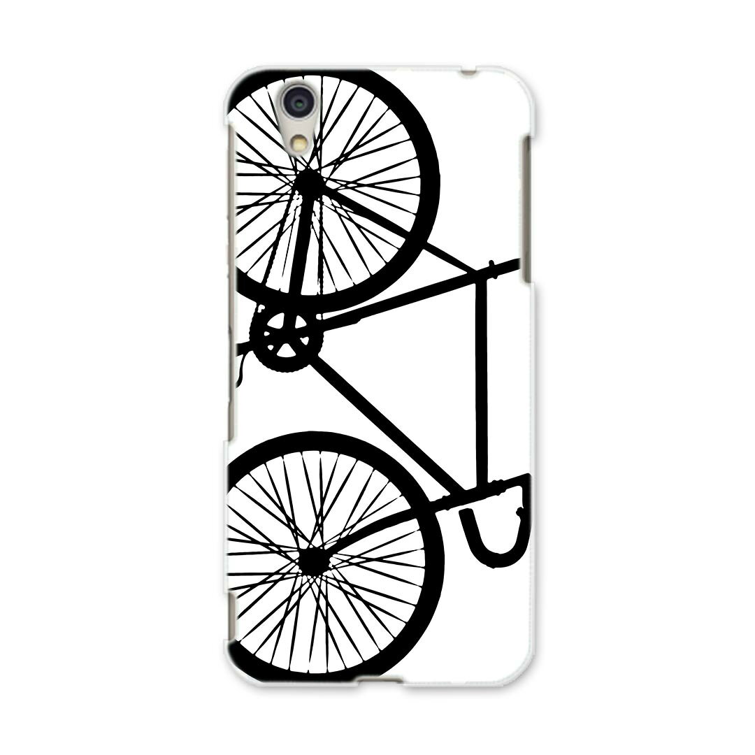 DM-01J AQUOS Disney Mobile docomo ドコモ dm01j スマホ カバー ケース スマホケース スマホカバー PC ハードケース 009765 乗り物　自転車　モノクロ