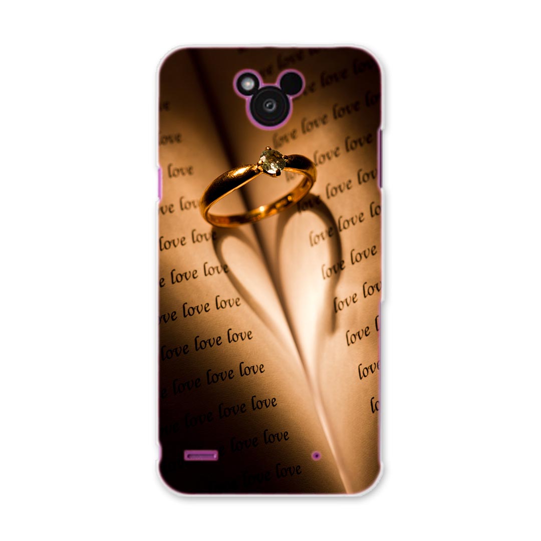 DM-02H Disney Mobile ディズニーモバイル dm02h docomo ドコモ スマホ カバー ケース スマホケース スマホカバー PC ハードケース 指輪　LOVE　結婚 写真・風景 005200