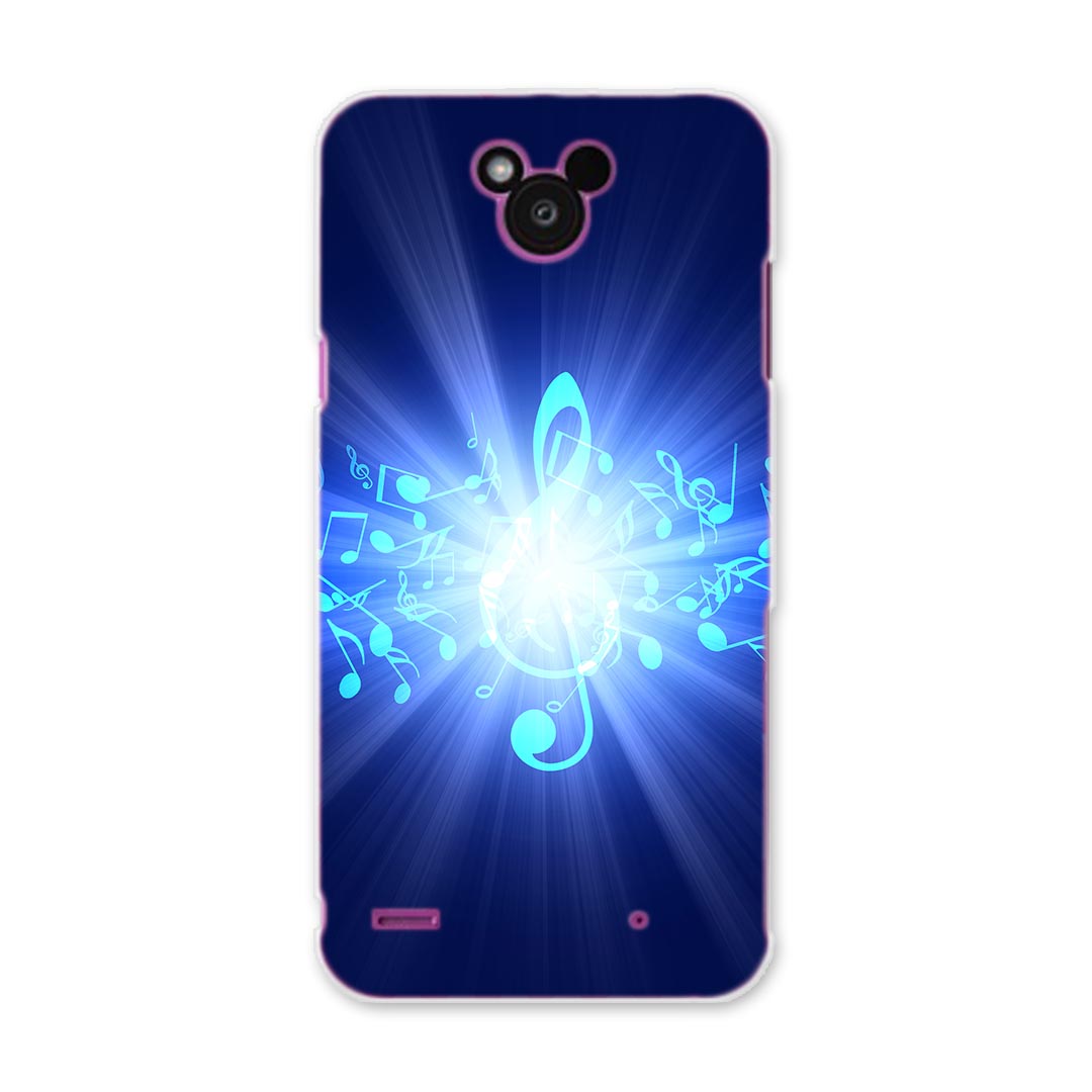 DM-02H Disney Mobile ディズニーモバイル dm02h docomo ドコモ スマホ カバー ケース スマホケース スマホカバー PC ハードケース 音符　青　ブルー クール 005985