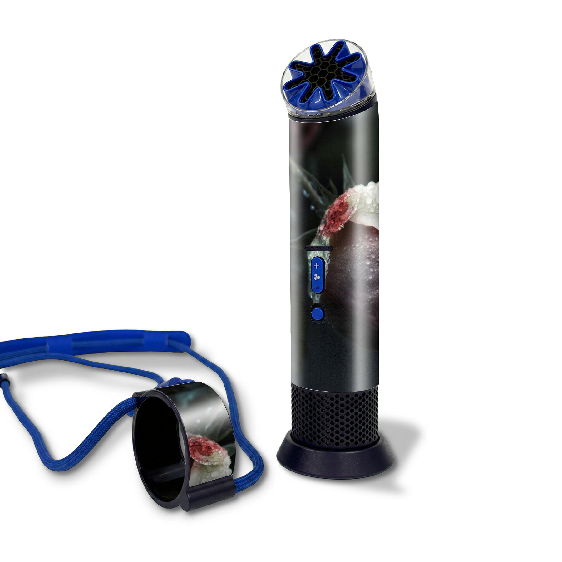Dyson HushJet Mini Cool 対応 スキンシール きせかえ 保護 カバー ステッカー ポータブルファン ハンディファン 携帯扇風機 PF01 おしゃれ 貼るだけ igsticker 花　フラワー　バラ 023741