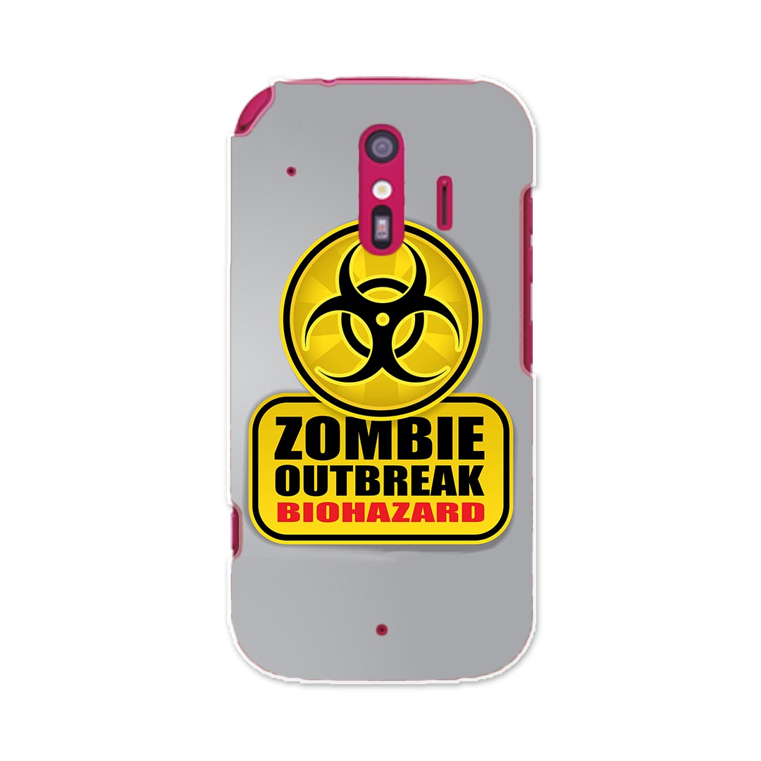 F-01L らくらくスマートフォン me f01l docomo ドコモ スマホ カバー ケース スマホケース スマホカバー PC ハードケース 001180 標識 ゾンビ バイオハザード