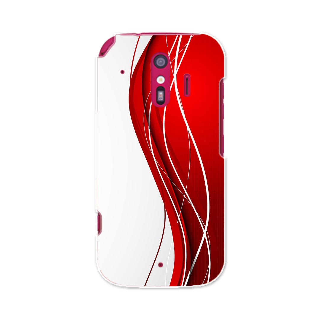 F-01L らくらくスマートフォン me f01l docomo ドコモ スマホ カバー ケース スマホケース スマホカバー PC ハードケース 003385 シンプル 赤 白