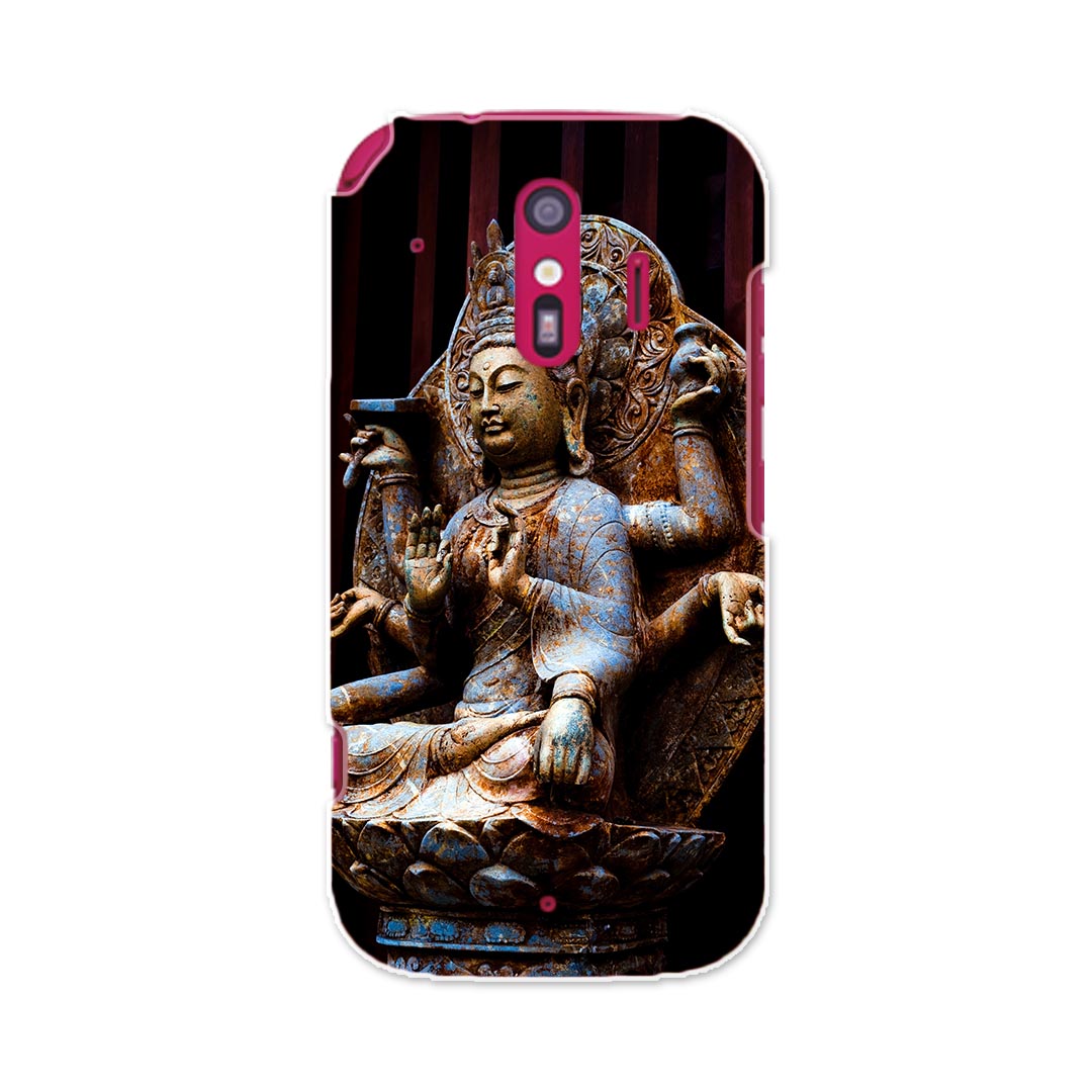 F-01L らくらくスマートフォン me f01l docomo ドコモ スマホ カバー ケース スマホケース スマホカバー PC ハードケース 005093 仏像　写真　黒