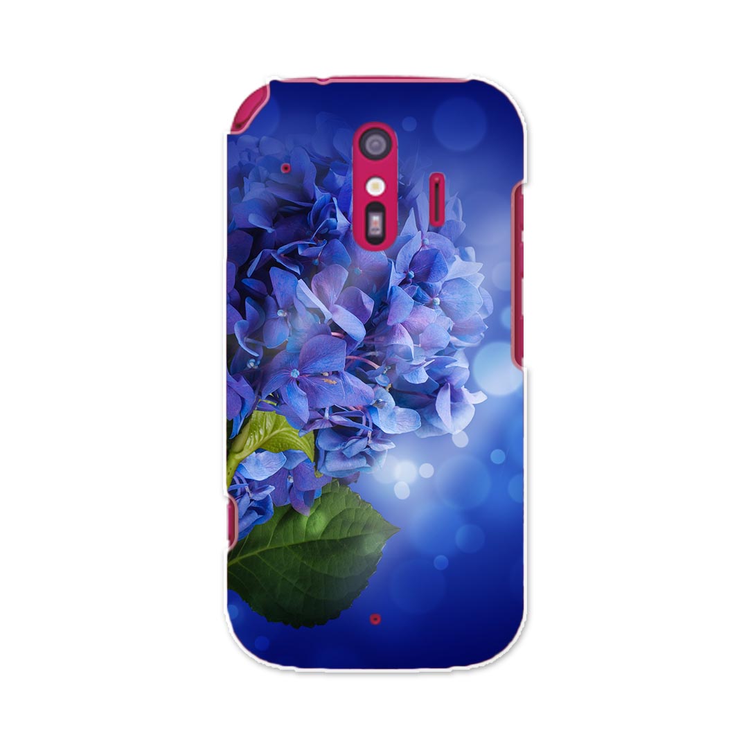 F-01L らくらくスマートフォン me f01l docomo ドコモ スマホ カバー ケース スマホケース スマホカバー PC ハードケース 005238 花　あじさい　青