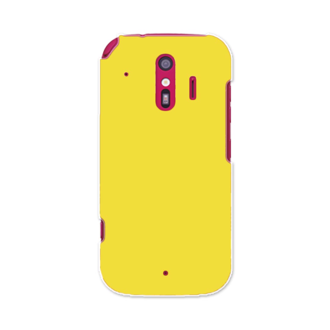 F-01L らくらくスマートフォン me f01l docomo ドコモ スマホ カバー ケース スマホケース スマホカバー PC ハードケース 008966 シンプル　無地　黄色
