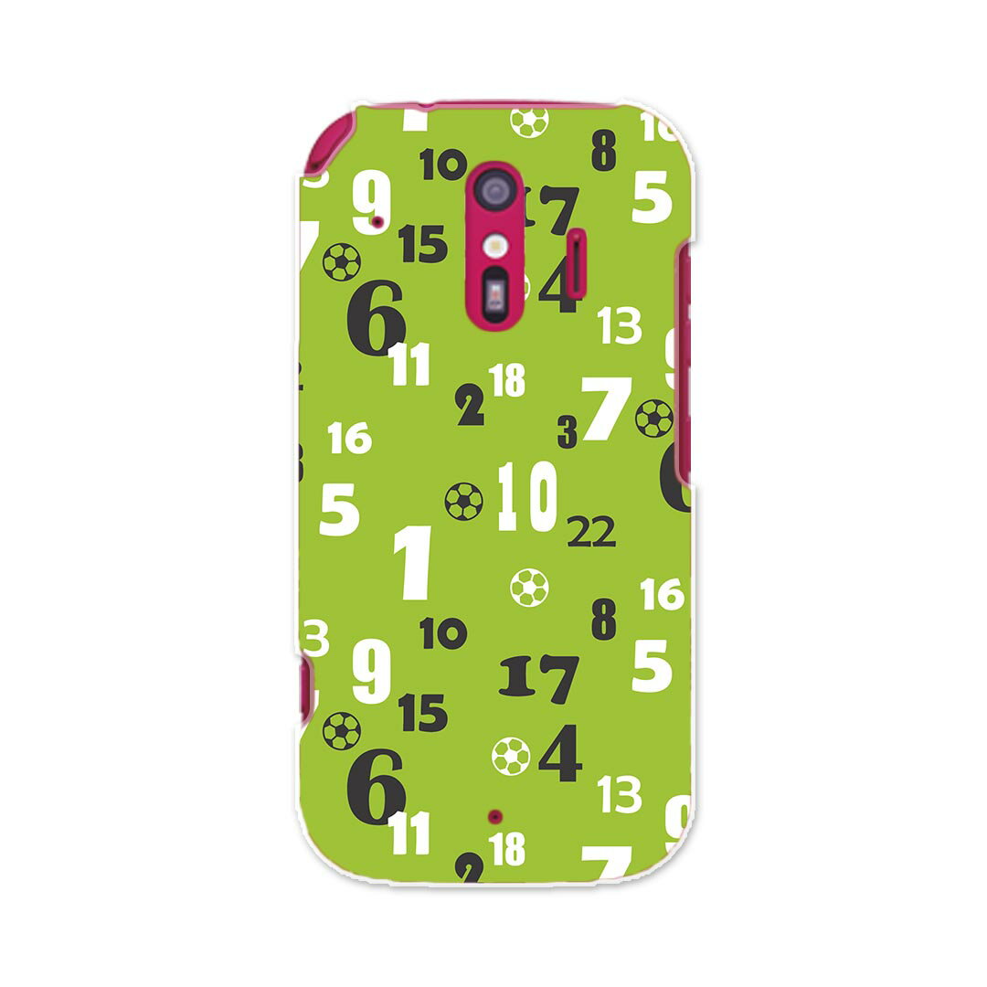 Mobile Phone - F-01L らくらくスマートフォン me f01l docomo ドコモ スマホ カバー ケース スマホケース スマホカバー PC ハードケース 011018 数字　サッカー　緑