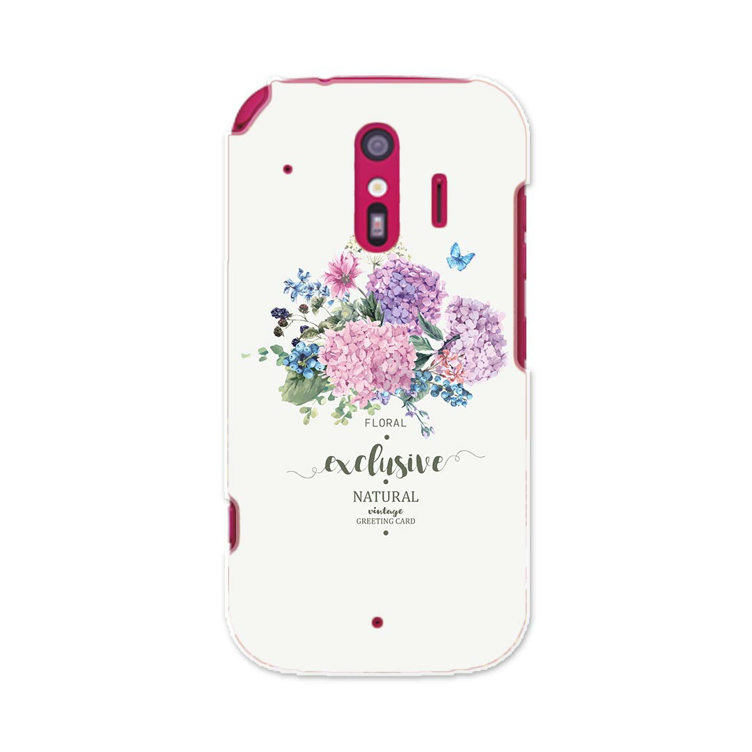 F-01L らくらくスマートフォン me f01l docomo ドコモ スマホ カバー ケース スマホケース スマホカバー PC ハードケース 016327 あじさい　梅雨　花