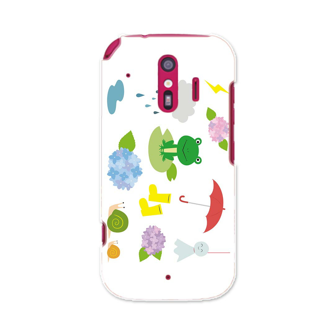 F-01L らくらくスマートフォン me f01l docomo ドコモ スマホ カバー ケース スマホケース スマホカバー PC ハードケース 016340 あじさい　梅雨　花　かえる