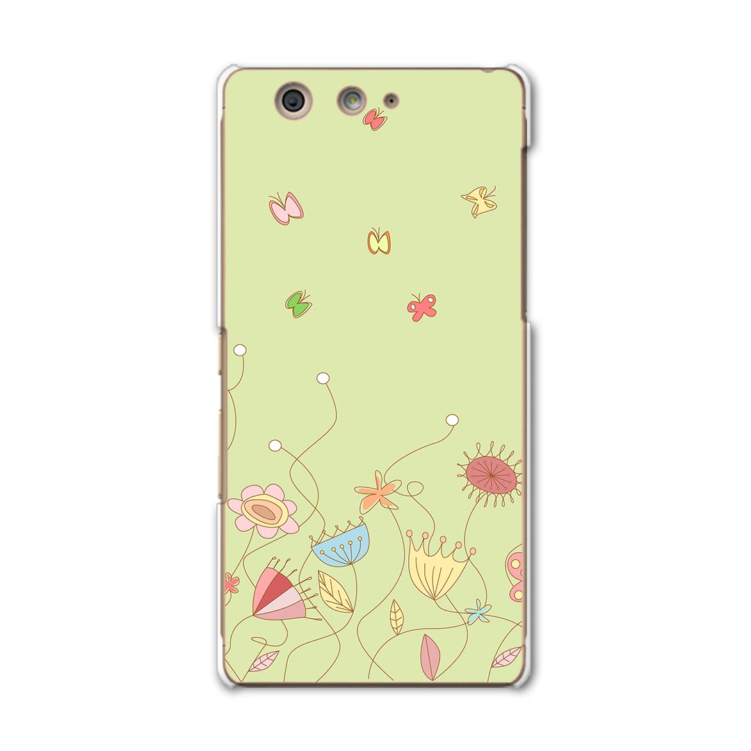 F-03H arrows SV アローズ f03h docomo ドコモ スマホ カバー ケース スマホケース スマホカバー PC ハードケース 花　蝶　イラスト フラワー 005181