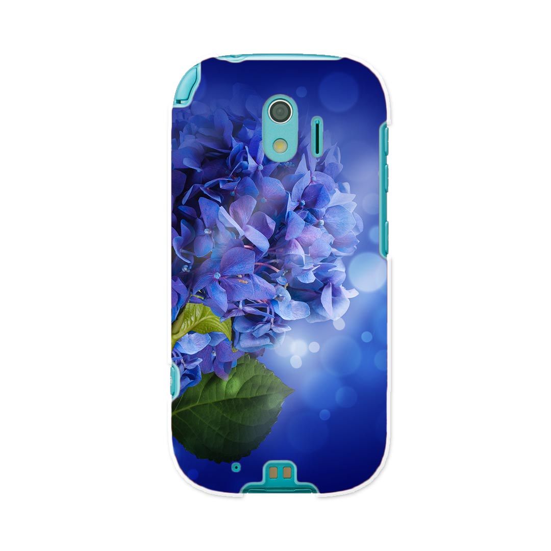F-03K らくらくスマートフォン me docomo ドコモ f03k スマホ カバー ケース スマホケース スマホカバー PC ハードケース 005238 花　あじさい　青