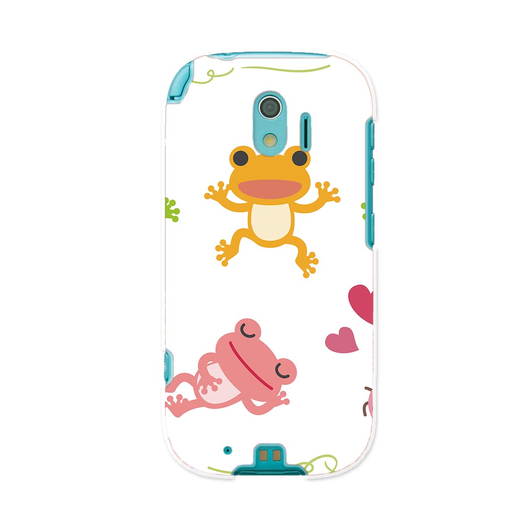 F-03K らくらくスマートフォン me docomo ドコモ f03k スマホ カバー ケース スマホケース スマホカバー PC ハードケース 007872 カエル　蛙　緑　グリーン