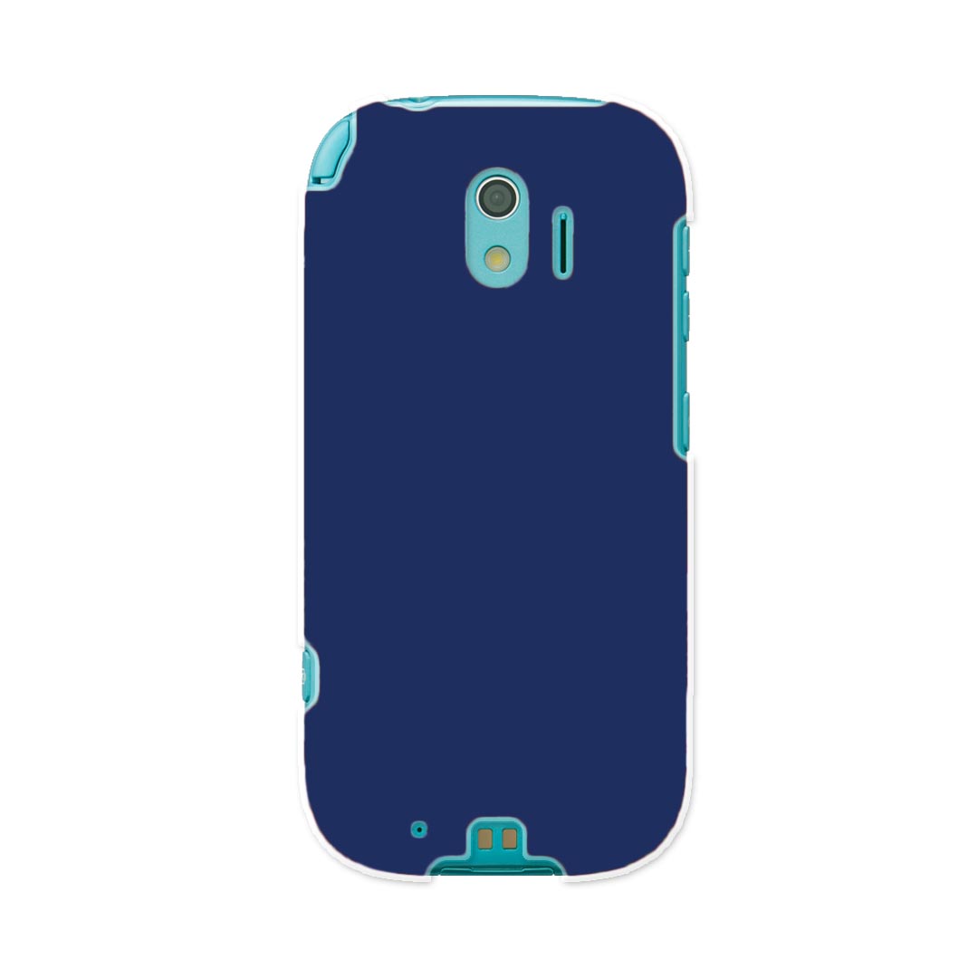 F-03K らくらくスマートフォン me docomo ドコモ f03k スマホ カバー ケース スマホケース スマホカバー PC ハードケース 009010 シンプル　無地　青