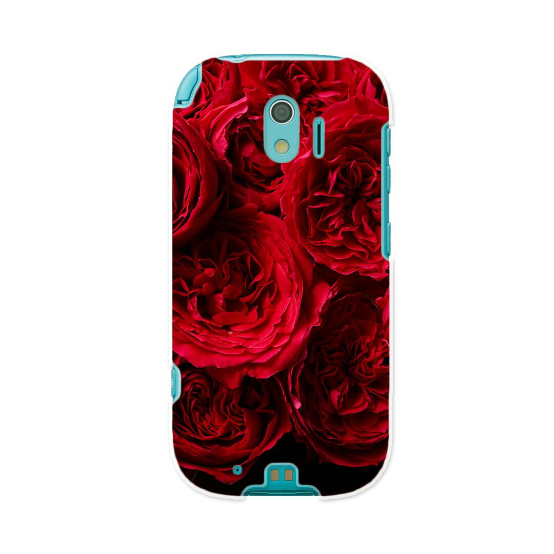 F-03K らくらくスマートフォン me docomo ドコモ f03k スマホ カバー ケース スマホケース スマホカバー PC ハードケース 012764 バラ　花　赤(2.0)