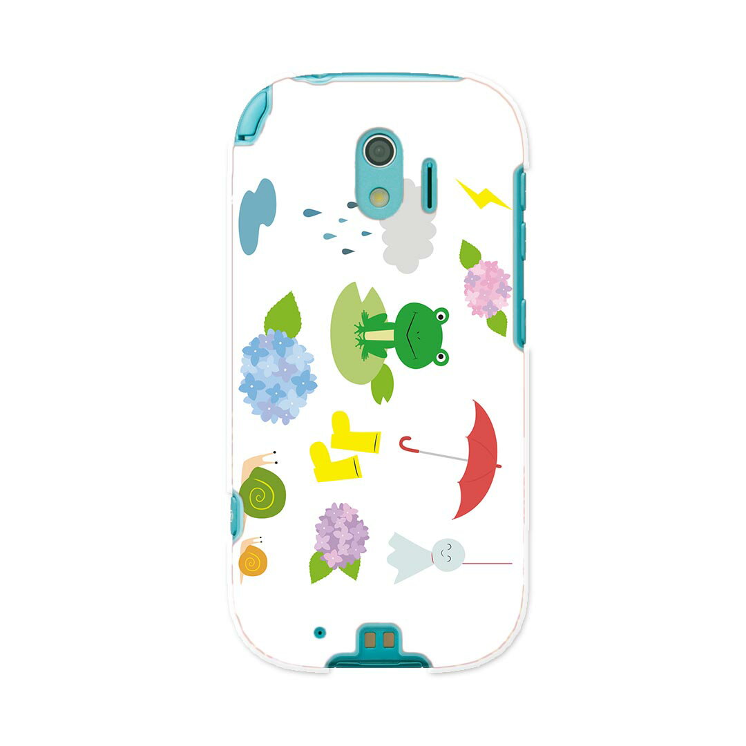 F-03K らくらくスマートフォン me docomo ドコモ f03k スマホ カバー ケース スマホケース スマホカバー PC ハードケース 016340 あじさい　梅雨　花　かえる