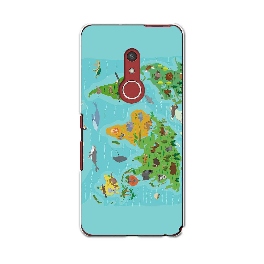 Mobile Phone Cases - arrows Be4 Plus F-41B docomo ドコモ 富士通 アローズ スマホ カバー ケース スマホケース スマホカバー PC ハードケース 015958 世界地図　wordmap 動物