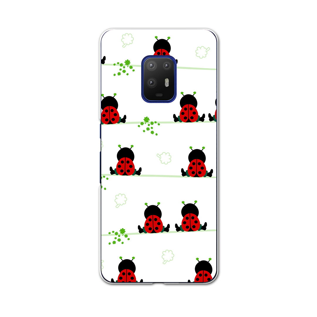 igcase arrows 5G F-51A 専用ハードケース F51A docomo ドコモ スマホカバー カバー ケース pc ハードケース 005114 ラブリー てんとう虫　イラスト　白